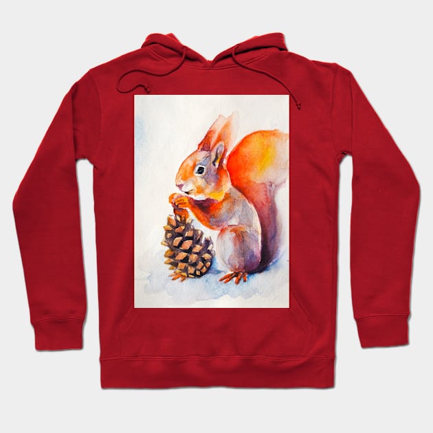 Watercolor squirrel Hoodie by MariDein